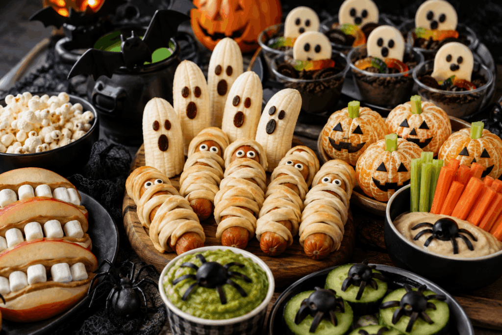 Halloween-Kindergeburtstag-buffet