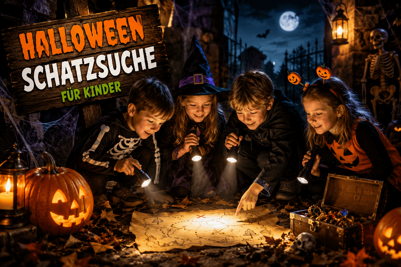 Halloween-Schatzsuche für Kinder: Gruselige Aufgaben, Rätsel & Anleitung