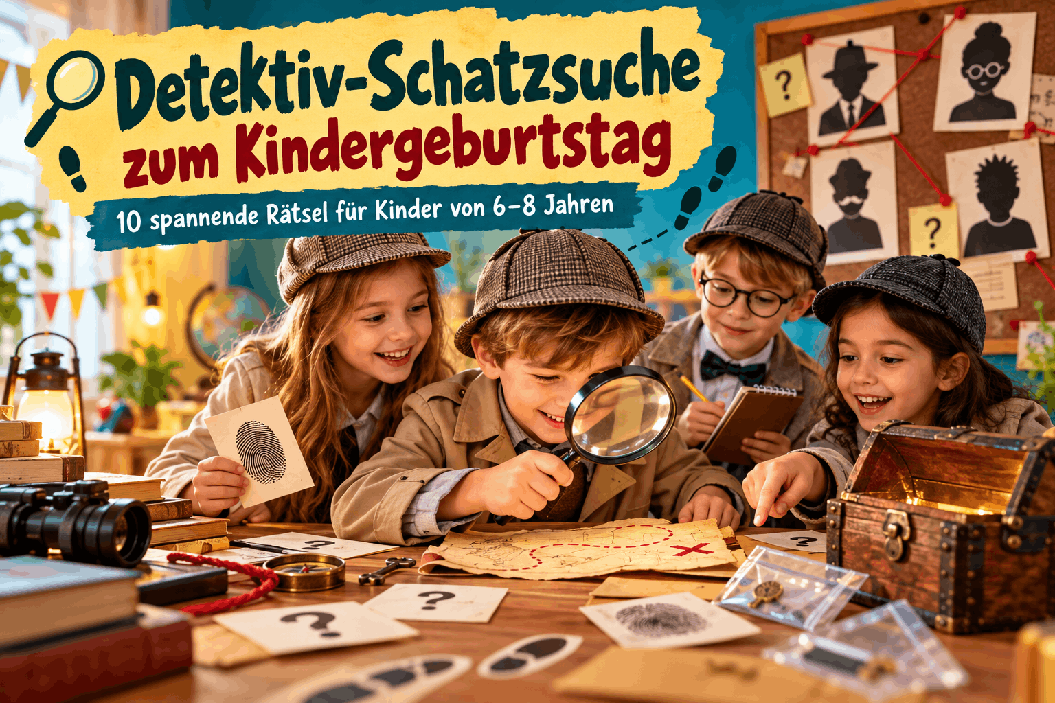 Detektiv- Kindergeburtstag 6-8 Jahre