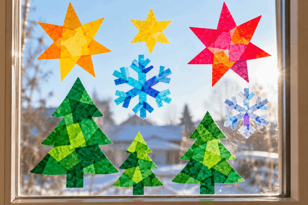 Transparente Fenster Bilder Weihnachtsbasteln