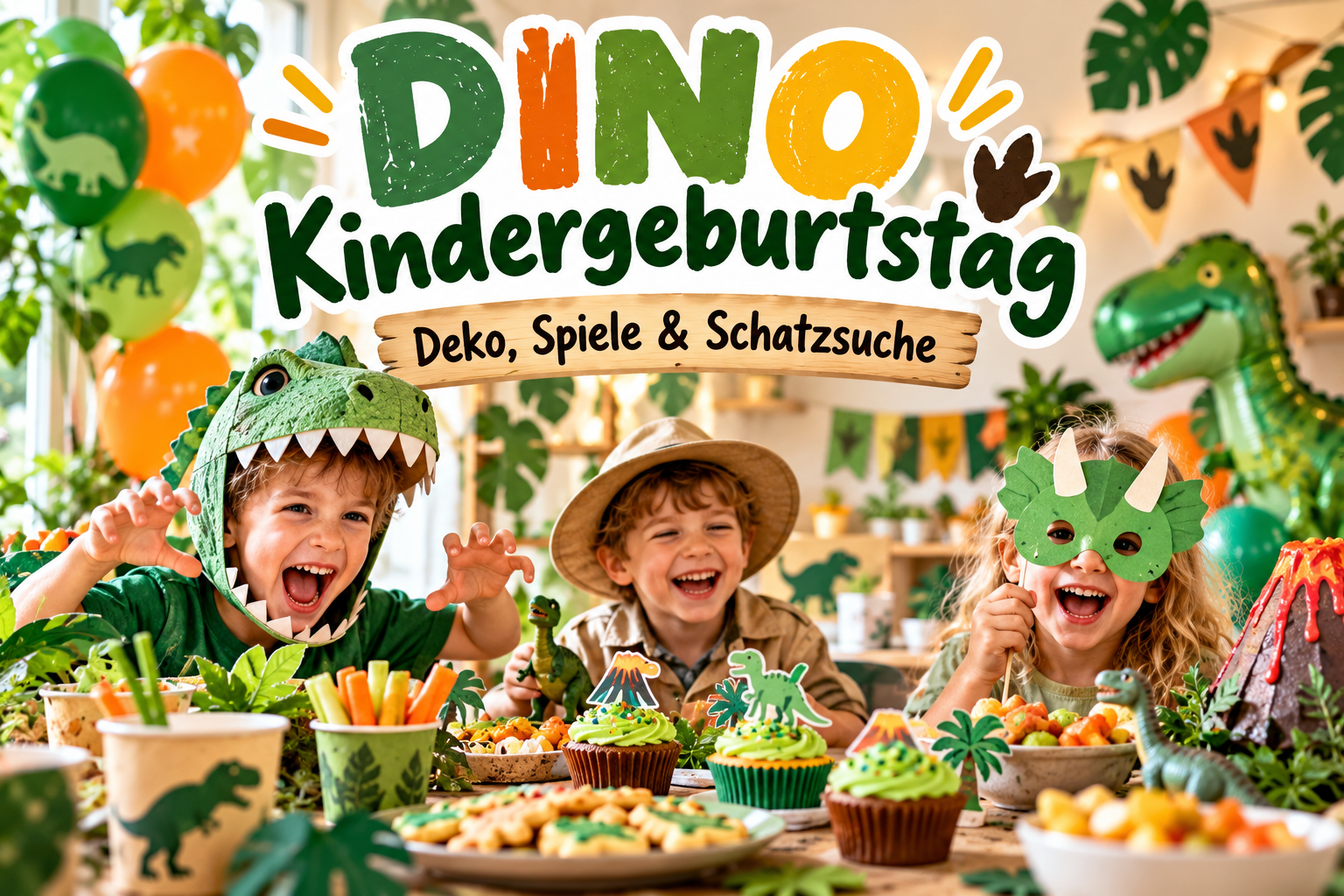 Dino-Kindergeburtstag: Deko, Spiele, Einladung & Dino-Schatzsuche