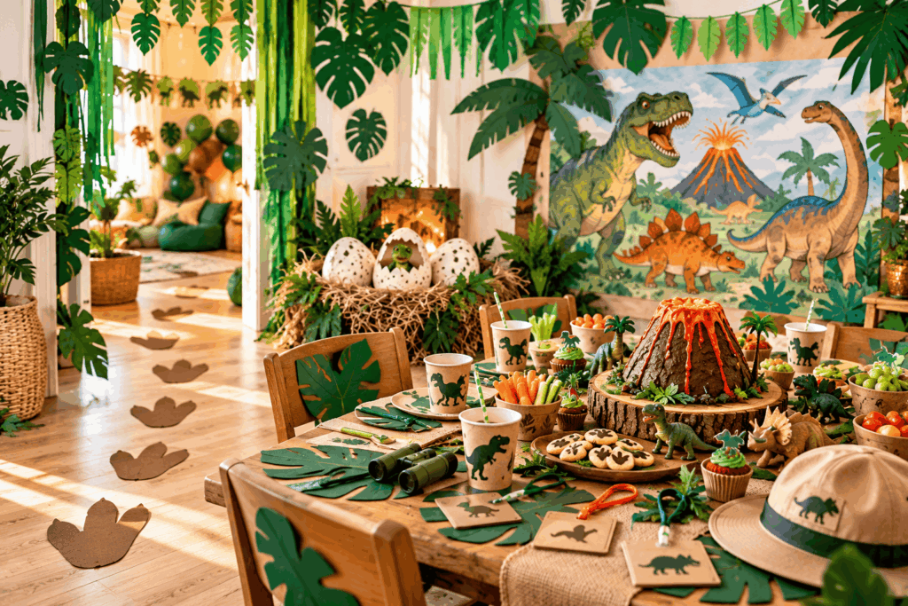 Deko für den Dino-Kindergeburtstag