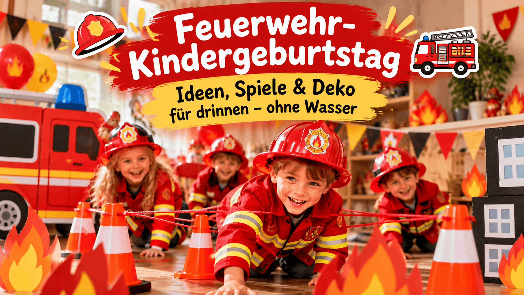 Feuerwehr-Kindergeburtstag: Deko, Spiele, Einladung & Schatzsuche