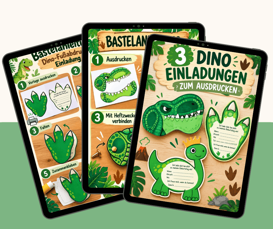 Dino- Kindergeburtstag Einladungen