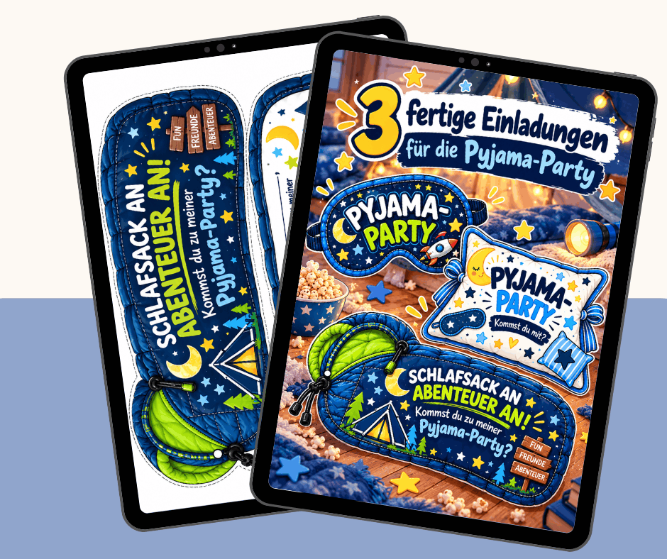 Pyjama-Party Einladungen für Jungen